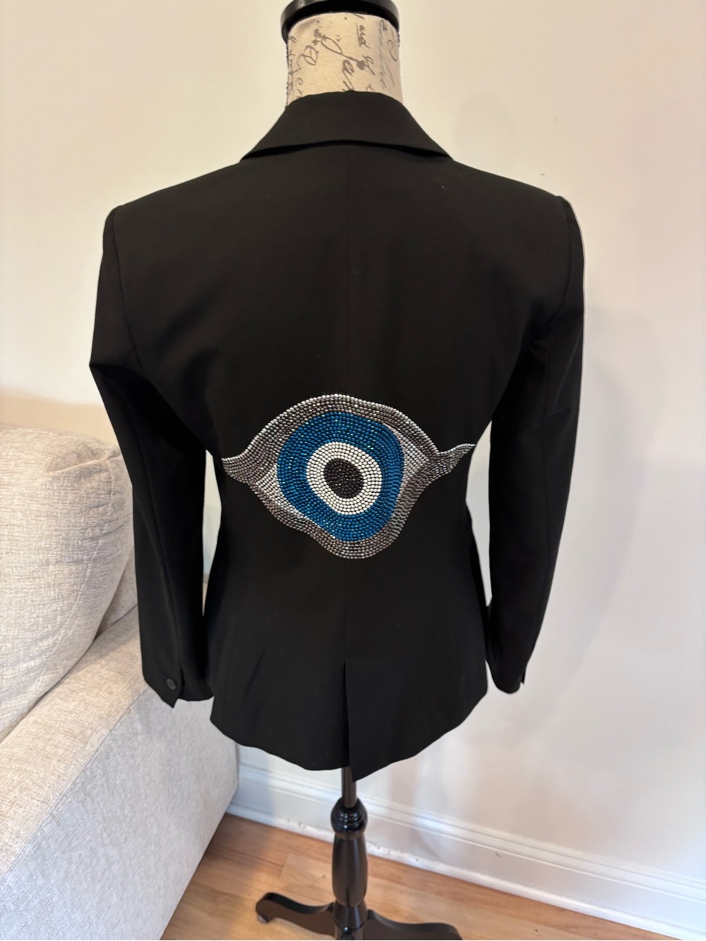Hipchik Couture Evil Eye Blazer in black size 4